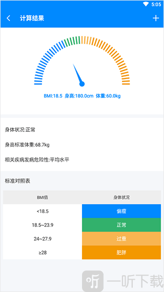 BMI计算器查看结果