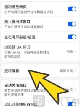 啵啵浏览器旋转屏幕设置