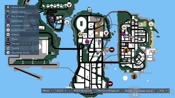 侠盗猎车手3重制版手机版帮派领土地图