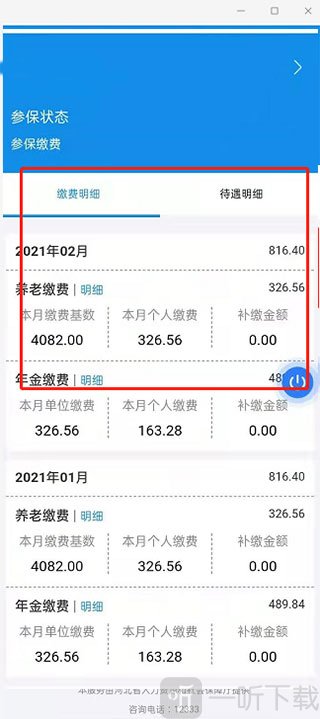 河北政务服务网APP查看养老保险缴费明细