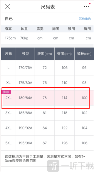 唯品会旗舰店商品尺码推荐功能