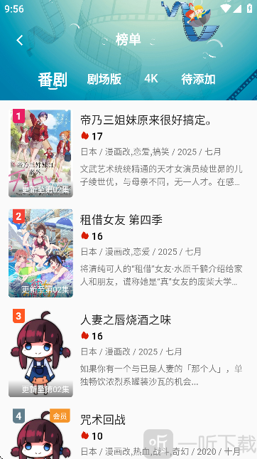 萌站XMOE番剧榜单