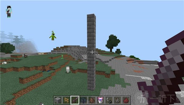 搭建高立柱作为刷怪塔基础
