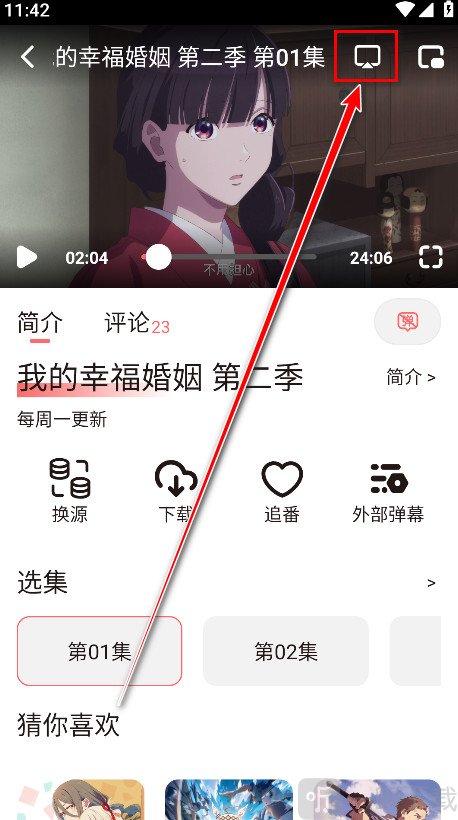 次元城动漫播放页面投屏功能