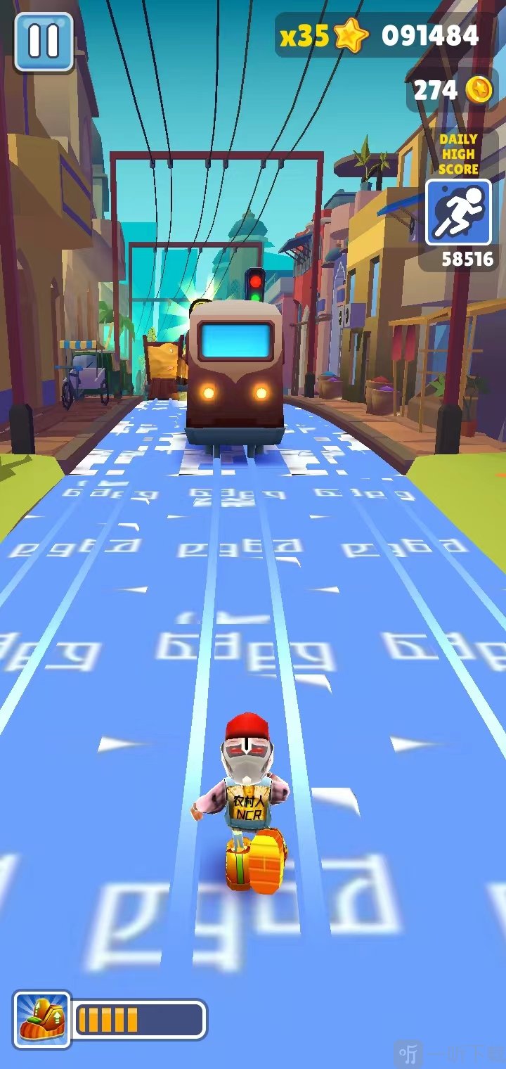 跳上火车顶部