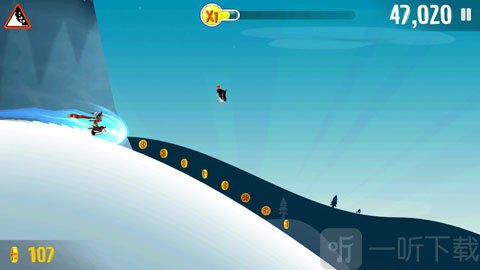 滑雪大冒险滑翔操作示意图