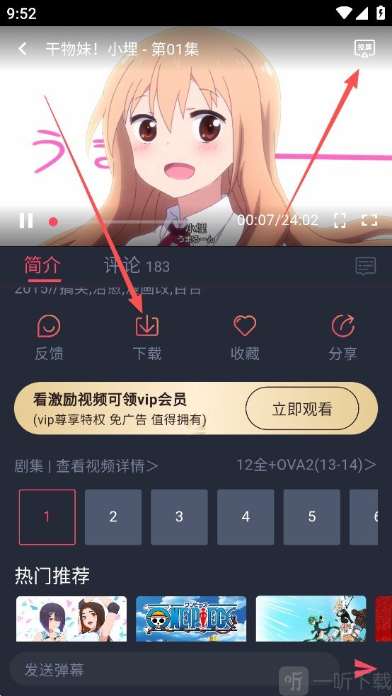 动漫共和国1.0.0.8投屏与离线下载