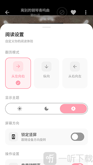 自定义阅读界面设置