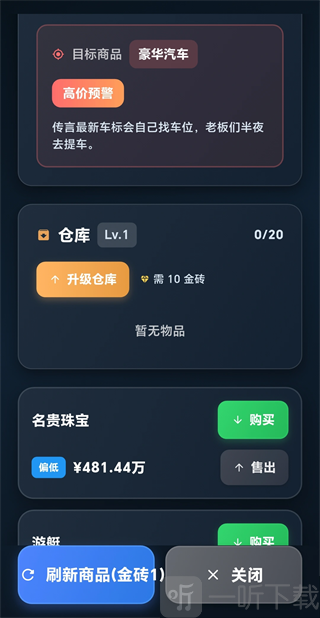 贸易市场行情操作界面