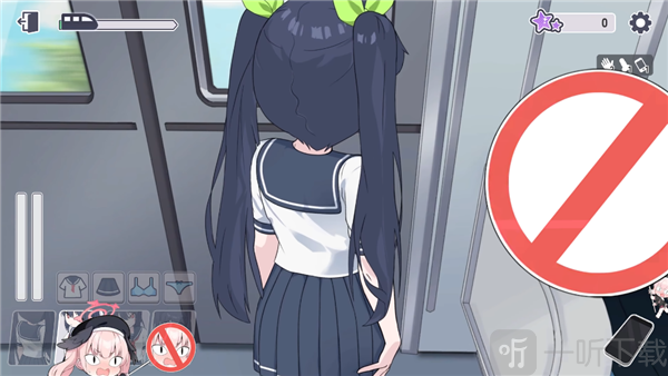 通勤电车少女汉化版星星进度与功能界面