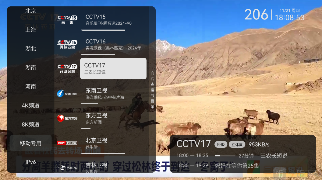 电视家修复版移动专用频道列表