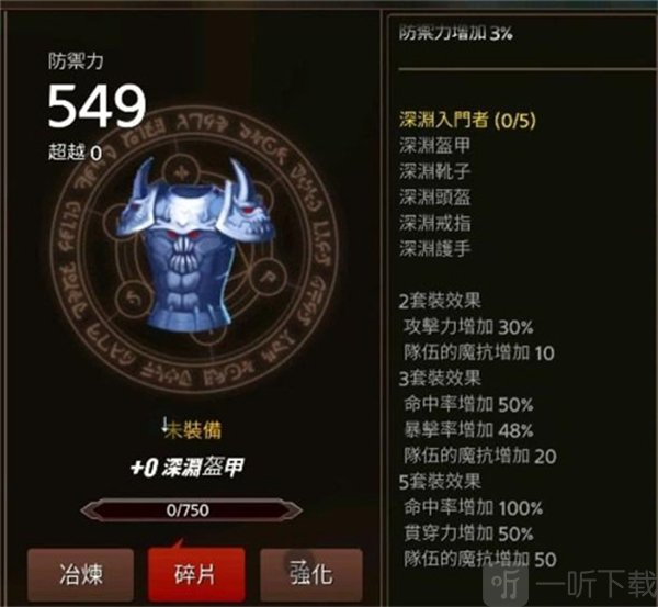 剑客物语深渊套装防具搭配