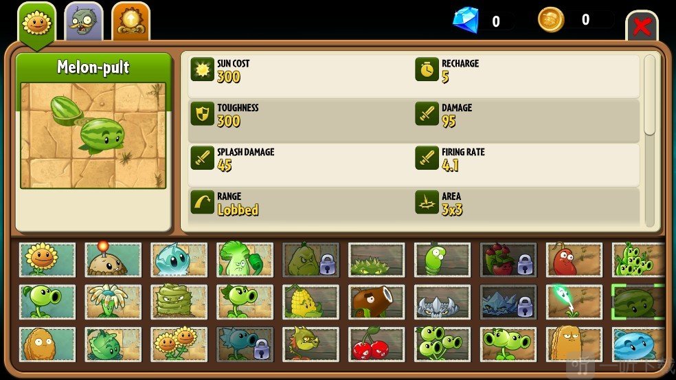 植物大战僵尸2返茂版西瓜射手图鉴