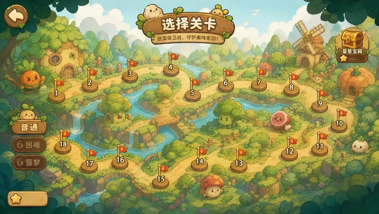 菜菜大冒险游戏关卡选择截图