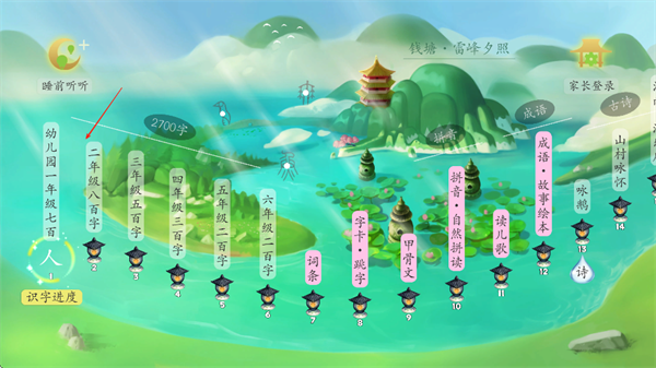 古古识字电视版年级选择页面截图