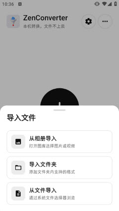 ZenConverter文件导入选项截图