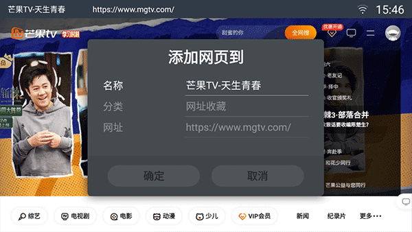 飞视浏览器TV版查看收藏网址