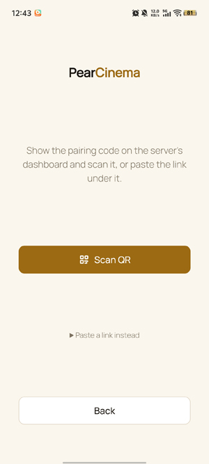 PearCinema扫码添加服务器