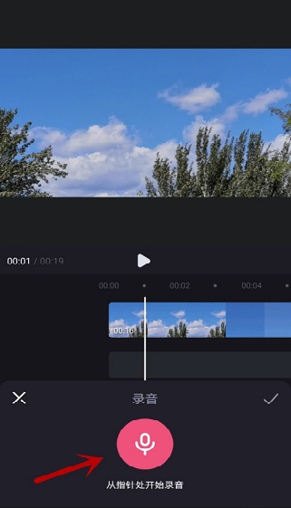 哔哩哔哩必剪红色录音按钮